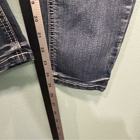 Love Indigo Blue Embellished Skinny Jeans with Stretch and Distressed Details - Picture 9 of 10
